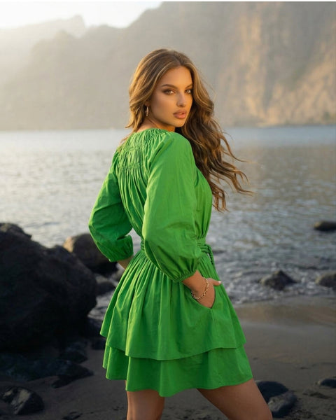 STORM: Green dress