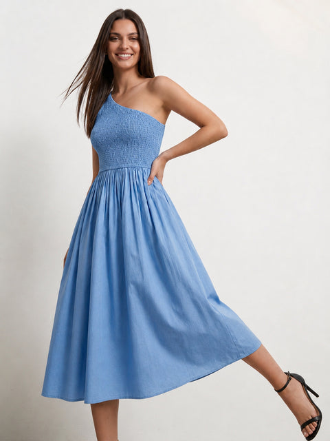 NOPE- The sky smocked dress