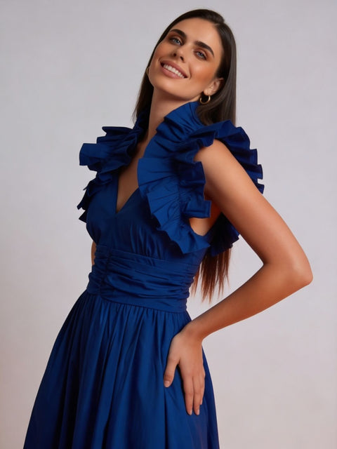 BLUORE- Blue The Rebel Ruffle Dress