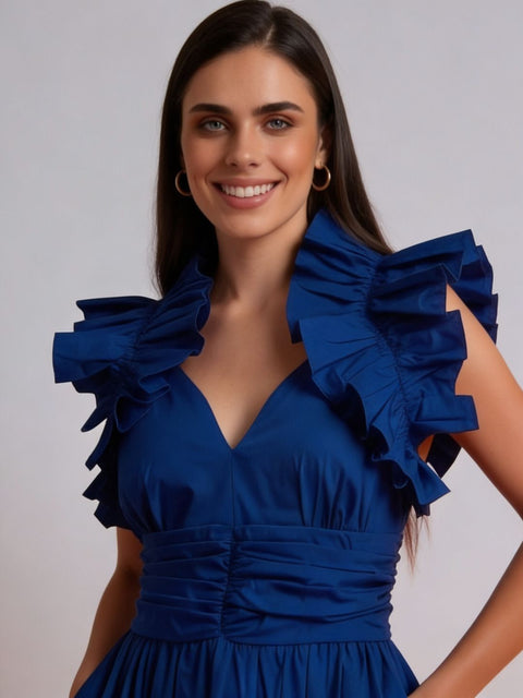 BLUORE- Blue The Rebel Ruffle Dress