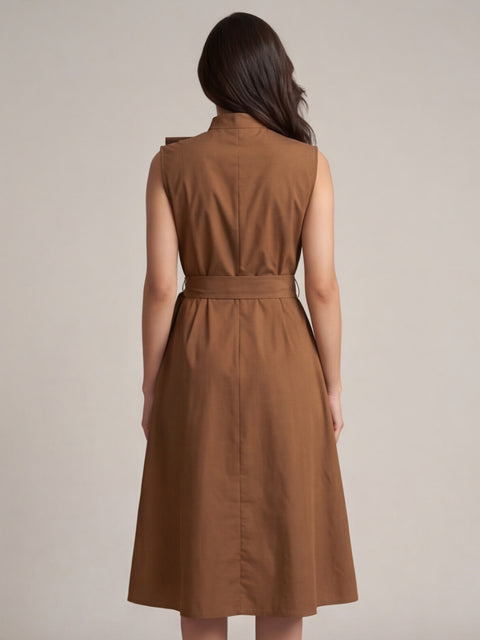 LICORICE- The side ruffle dress