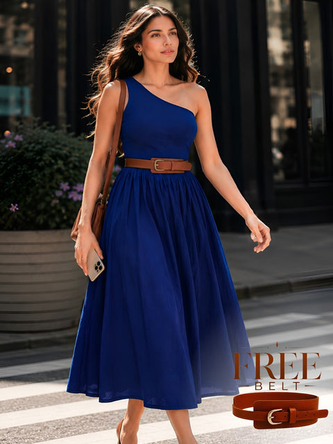 NOPE- The sapphire smocked dress with belt