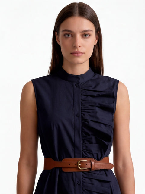 BURJ- The cascading ruffle dress with belt
